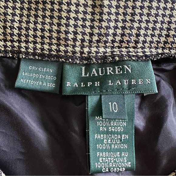 Vintage Lauren Ralph Lauren High Waisted Houndtooth Trousers Pants Sz 10 - Picture 6 of 7